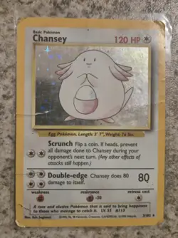 Chansey 3/102 HOLO original 1999 WOTC Pokemon TCG base set unlimited rare - Image 1
