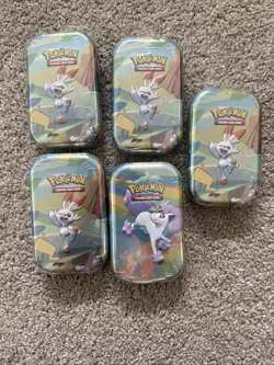 2020 Pokemon TCG Galar Pals Mini Tin A20 New Factory Sealed Lot Of 5 - Image 1