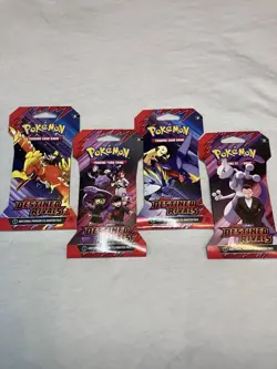 Pokemon TCG Destined Rivals - Lot of 4 Sleeved Booster Packs - ART SET - NEW - Image 1