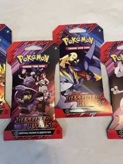 Pokemon TCG Destined Rivals - Lot of 4 Sleeved Booster Packs - ART SET - NEW - Image 3
