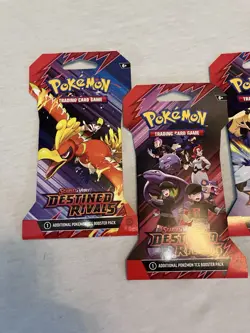 Pokemon TCG Destined Rivals - Lot of 4 Sleeved Booster Packs - ART SET - NEW - Image 4