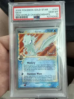 Pokemon Gold Star Mew World Championship Series Ultra Rare PSA 10 GEM MT 101/101 - Image 1