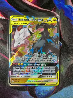 Reshiram and Zekrom GX 157/236 Ultra Rare Cosmic Eclipse Pokemon TCG NM+ - Image 1