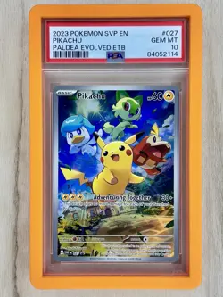 2023 POKEMON SVP PALDEA EVOLVED ETB PROMO #027 PIKACHU PSA 10 - Image 1