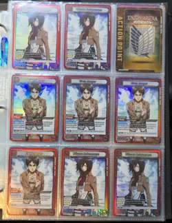 Union Arena Attack on Titan Card Lot Mikasa Ackermann Eren Jaeger Foil Rare - Image 1