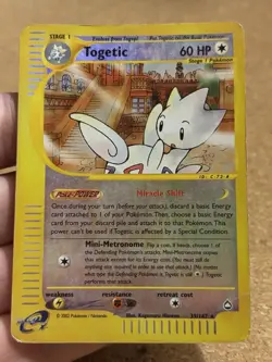Togetic 39/147 Holo Reverse Set Aquapolis Rare Card Pokemon English Poor Played - Image 1