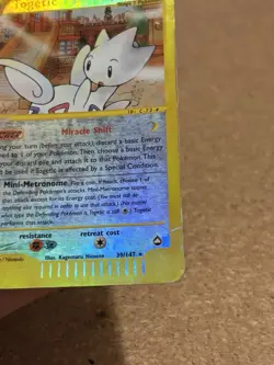 Togetic 39/147 Holo Reverse Set Aquapolis Rare Card Pokemon English Poor Played - Image 4