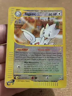 Togetic 39/147 Holo Reverse Set Aquapolis Rare Card Pokemon English Poor Played - Image 5