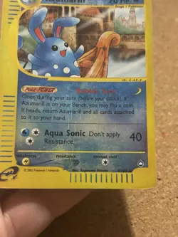 Azumarill 4/147 Holo Reverse Set Aquapolis Rare Card Pokemon English Poor Played - Image 3