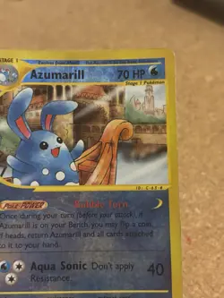 Azumarill 4/147 Holo Reverse Set Aquapolis Rare Card Pokemon English Poor Played - Image 4