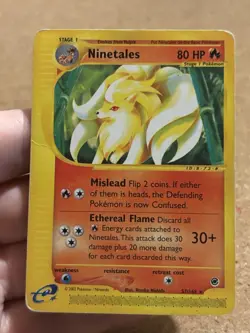 Ninetales 57/165 Set Expedition Rare Card Pokemon Eng Poor Heavily Played Damage - Image 1
