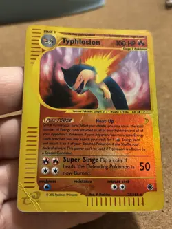 Typhlosion 28/165 Reverse Holo Expedition Rare Card Pokemon English Poor Played - Image 1