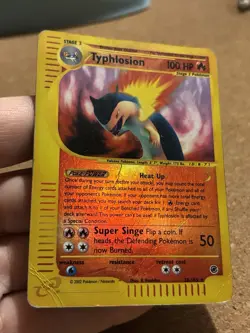 Typhlosion 28/165 Reverse Holo Expedition Rare Card Pokemon English Poor Played - Image 2