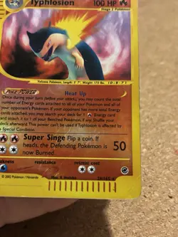 Typhlosion 28/165 Reverse Holo Expedition Rare Card Pokemon English Poor Played - Image 4