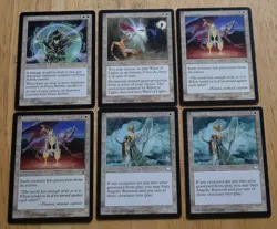 MTG 6x White Rare Enchantment Force Bubble, Ward of Lights, Angelic Renewal - Image 1