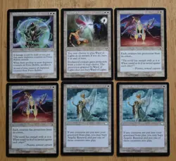 MTG 6x White Rare Enchantment Force Bubble, Ward of Lights, Angelic Renewal - Image 2