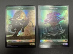 2022 Magic: The Gathering Doninaria United Saproling Beast Lot Of 10 NM - Image 2