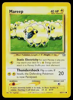 Pokemon Card Neo Genesis Mareep 65/111 Common - Image 1