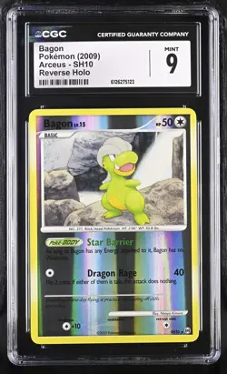 CGC 9 MINT Bagon 2009 Arceus SH10 Reverse Holo Pokemon Card - Image 1