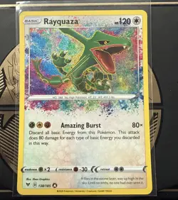 Pokemon TCG Vivid Voltage Rayquaza Holo Card 138/185 Amazing Rare - Image 1