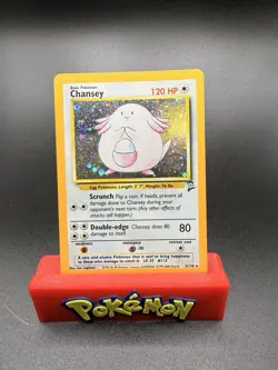 Chansey 3/130 Base Set 2 Holo Rare WOTC Pokemon LP - Image 1