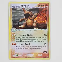 Pokemon TCG Team Magma's Rhydon Reverse Holo Rare 22/95 MP - Image 1