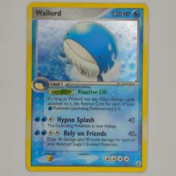 Pokemon TCG Wailord 14/92 Reverse Holo EX Legend Maker HP - Image 1