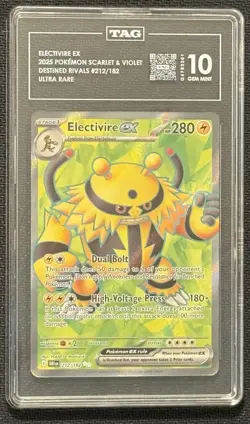 Pokemon Electivire ex Ultra Rare Destined Rivals 212/182 TAG 10 GEM MINT - Image 1