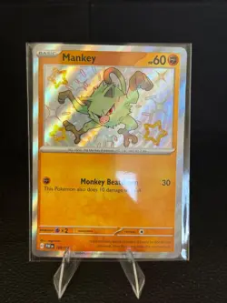 Mankey 169/091 Shiny Rare Paldean Fates Pokemon Near Mint - Image 1