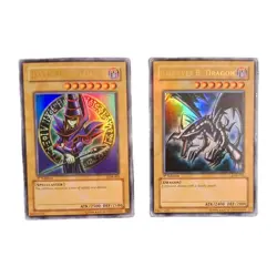 YuGiOh Dark Magician LOB-005 + Red-Eyes B. Dragon LOB-070 1st Ed Ultra Rare Holo - Image 1