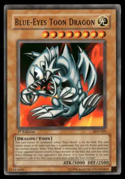 Blue-Eyes Toon Dragon SDP-020 Starter Deck: Pegasus Yu-Gi-Oh 1st Edition LP - Image 1