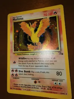 Pokemon Moltres Fossil 12/62 Holo Rare Unlimited 70 HP English 1999 Pokemon Card - Image 5