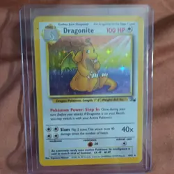 Pokemon Dragonite Fossil Holo Rare Unlimited 100 HP 40x 4/62 Card - Image 1