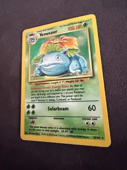 Vintage WotC Base Set Venusaur Holo 15/102 Pokemon Card – Played - Image 3