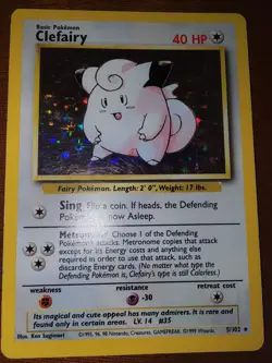 Clefairy 5/102 HOLO RARE Original Base Set Pokemon Card 1999 TCG WOTC - Image 5