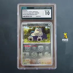 CGC 10 Japanese Snorlax 143/165 1512023 Master Ball Reverse HoloPokemon Card - Image 1
