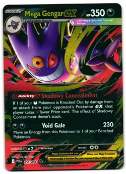 Mega Gengar ex 056/094 - Phantasmal Flames Double Rare Pokemon TCG - M/LP Card - Image 1