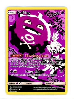 Pokemon Koffing TCG Full Art Holo Card Secret, 243/236, Cosmic Eclipse NM Clean - Image 1