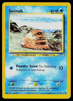 Pokemon Card Neo Genesis Swinub 79/111 Common - Image 1
