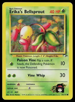 Pokemon Card Gym Heroes Erika's Bellsprout 75/132 Unlimited Common - Image 1