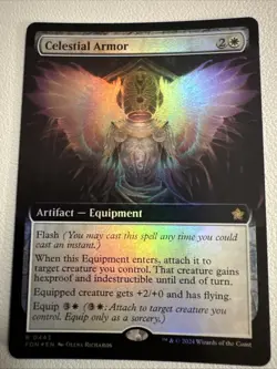 Celestial Armor Extended (NM Foil) FDN-0443 Rare MTG - Image 1