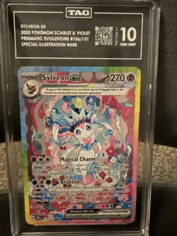 Sylveon EX Pokemon Card Prismatic Evolutions 156/131 TAG Gem Mint 10 - Image 1