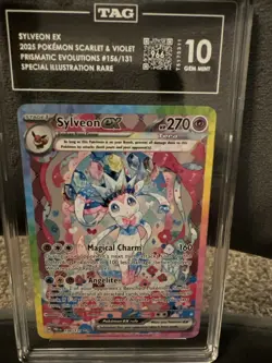 Sylveon EX Pokemon Card Prismatic Evolutions 156/131 TAG Gem Mint 10 - Image 3
