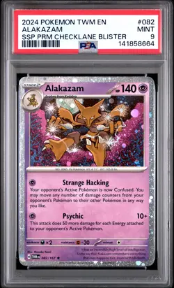 Alakazam Ssp Prm Checklane Blister Pokemon Tw-Twilight Masquerade 082 NM PSA 9 - Image 1
