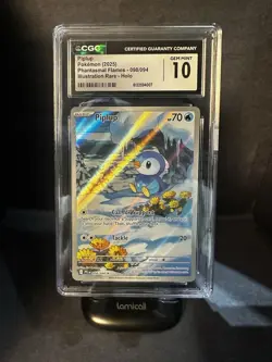 Pokemon Piplup 098/094 Phantasmal Flames Holo Illustration Rare English CGC 10 - Image 1