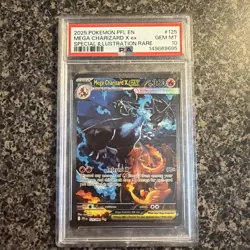 2025 POKEMON PFL SPECIAL ILLUSTRATION RARE #125 MEGA CHARIZARD X EX PSA 10 - Image 1