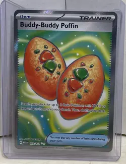Pokemon Buddy-Buddy Poffin 167/132 Me01 Mega Evolution Ultra Rare Holo Trainer - Image 1