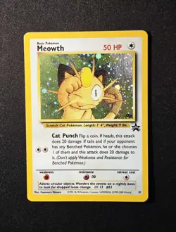 2000 Pokemon Game Boy Meowth #10 Black Star Promo Holo Rare Wizards Of The Coast - Image 1