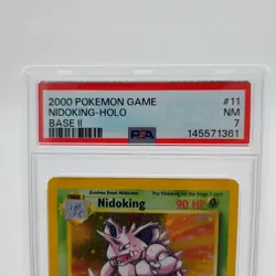 2000 POKEMON BASE SET 2 #11 NIDOKING-HOLO PSA 7 - Image 4