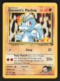 Giovanni's Machop 72/132 Pokemon TCG Gym Challenge LP - Image 1